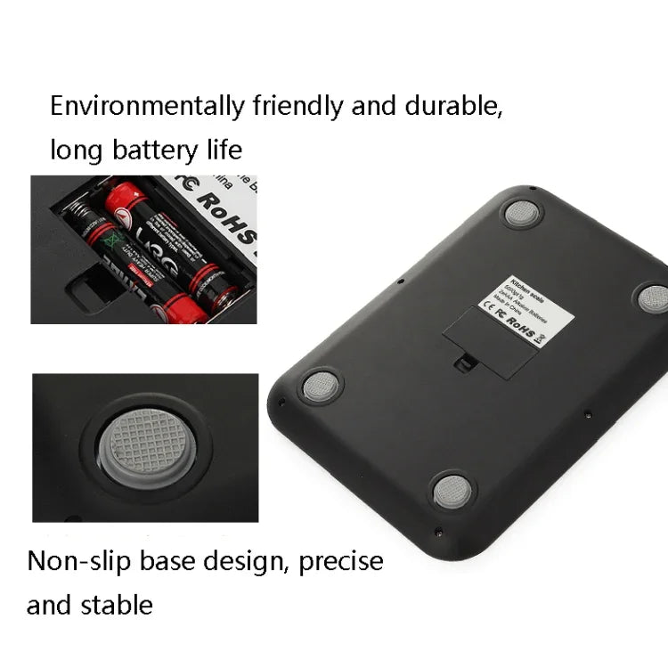 Petite Balance de Cuisine Électronique en Acier Inoxydable, 5kg/1g (Noir), 10kg/1g (Noir), 5kg/1g (Blanc), 10kg/1g (Blanc)