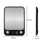 Petite Balance de Cuisine Électronique en Acier Inoxydable, 5kg/1g (Noir), 10kg/1g (Noir), 5kg/1g (Blanc), 10kg/1g (Blanc)