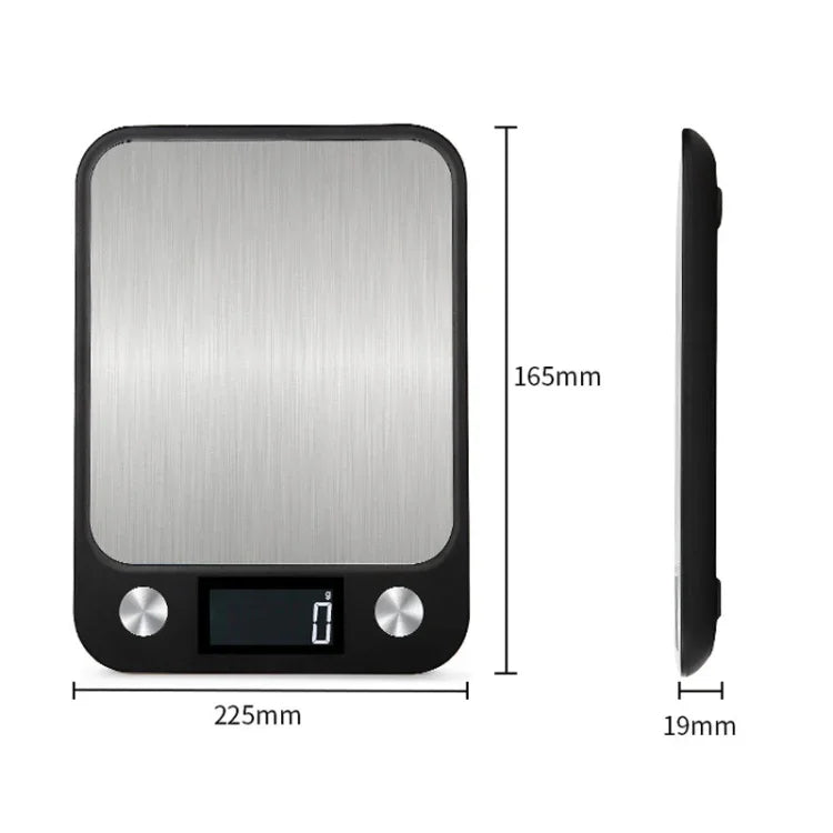 Petite Balance de Cuisine Électronique en Acier Inoxydable, 5kg/1g (Noir), 10kg/1g (Noir), 5kg/1g (Blanc), 10kg/1g (Blanc)