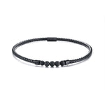 NC441 Collier en cuir avec perles de lave et fermoir magnétique en acier inoxydable, NC441