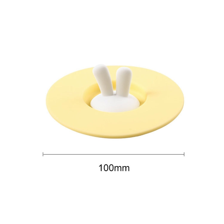 Couvercle de tasse en silicone en forme d'oreilles de lapin de qualité alimentaire, couvercle d'étanchéité de tasse de dessin animé anti-poussière et anti-fuite, jaune, vert, rose
