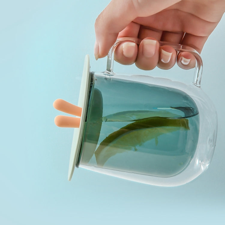 Couvercle de tasse en silicone en forme d'oreilles de lapin de qualité alimentaire, couvercle d'étanchéité de tasse de dessin animé anti-poussière et anti-fuite, jaune, vert, rose