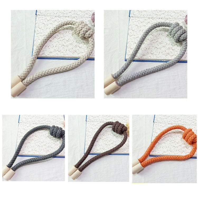 A016 Embrasses de Rideaux Sans Perforation, Installation Facile, Boucle de Rideau Magnétique à Pompons, Beige, Café, Gris Clair, Gris Foncé, Orange