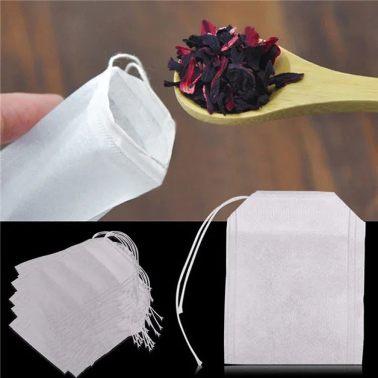Sachets de thé parfumés en papier filtre refermables (Lot de 100), taille : 5,5 x 7 cm