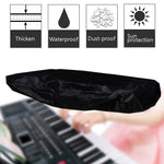 Housse anti-poussière en tissu Oxford, housse de clavier électronique déperlante avec ouverture, housse pour instrument de clavier avec cordon de serrage, 61 touches noir 98x42x21cm, 88 touches noir 124x49x36cm