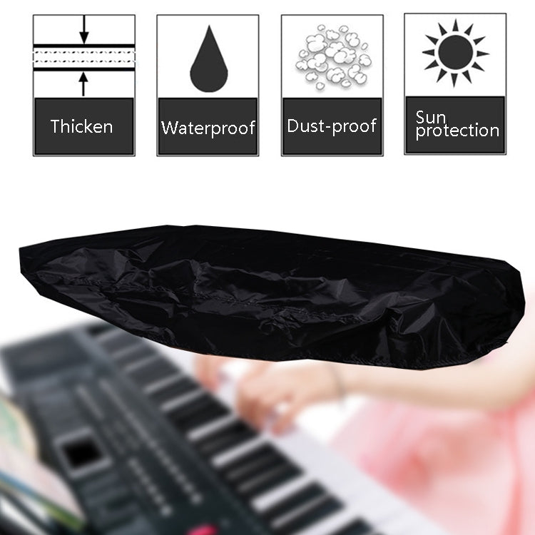 Housse anti-poussière en tissu Oxford, housse de clavier électronique déperlante avec ouverture, housse pour instrument de clavier avec cordon de serrage, 61 touches noir 98x42x21cm, 88 touches noir 124x49x36cm