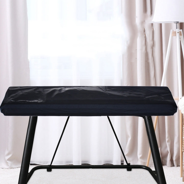 Housse anti-poussière en tissu Oxford, housse de clavier électronique déperlante avec ouverture, housse pour instrument de clavier avec cordon de serrage, 61 touches noir 98x42x21cm, 88 touches noir 124x49x36cm