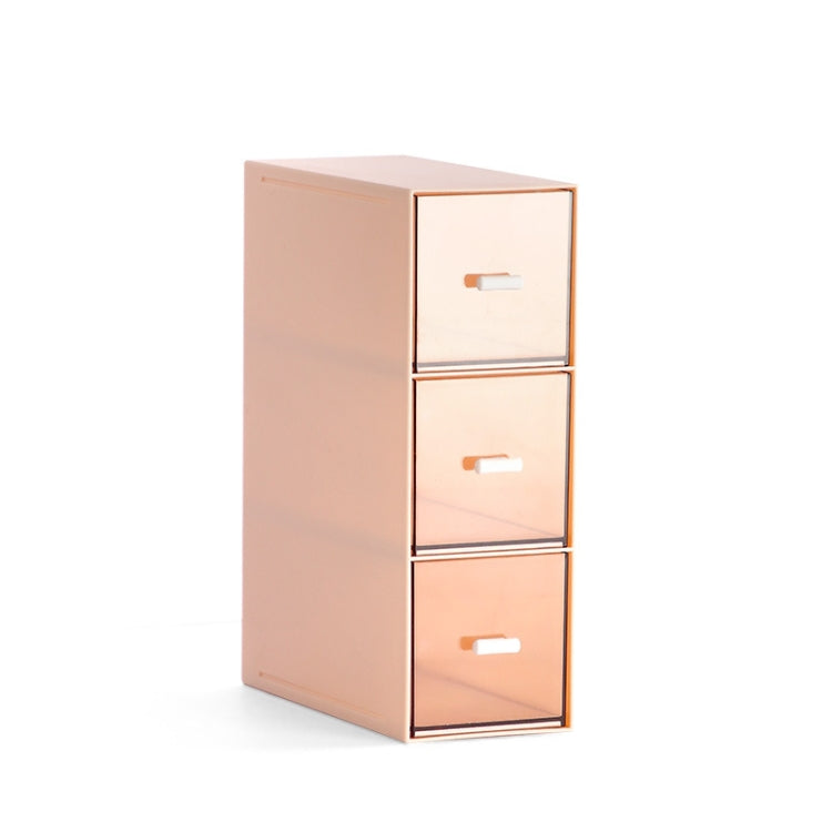 Boîte de rangement de tiroir de bureau Cosmétiques Bureau Étudiant Papeterie Stylo Dortoir Support de bureau à trois compartiments, Rose corail, Blanc ivoire, Bleu glacier