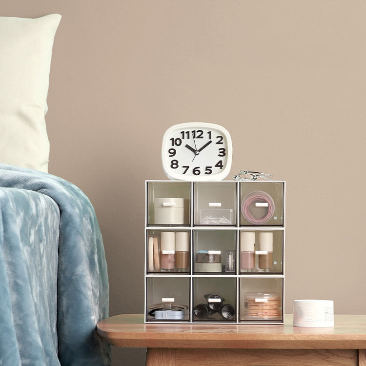 Boîte de rangement de tiroir de bureau Cosmétiques Bureau Étudiant Papeterie Stylo Dortoir Support de bureau à trois compartiments, Rose corail, Blanc ivoire, Bleu glacier