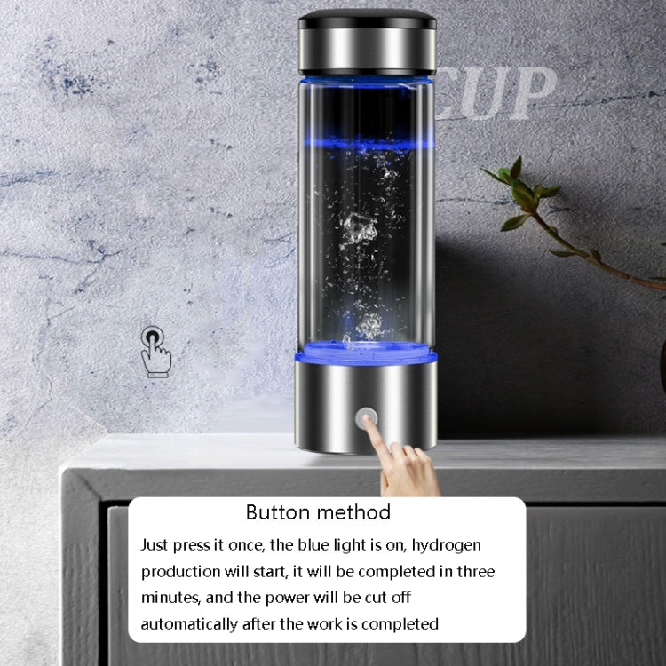 Générateur portable d'eau riche en hydrogène pour la santé, concentration élevée, électrolyse à ions négatifs, 450 ml