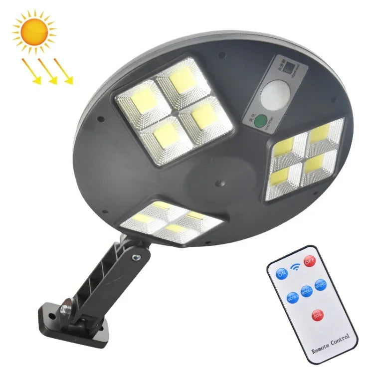 Lampe Solaire Extérieure 144 COB Détecteur de Mouvement, Lampadaire de Jardin Mural avec Télécommande, Éclairage de Sécurité