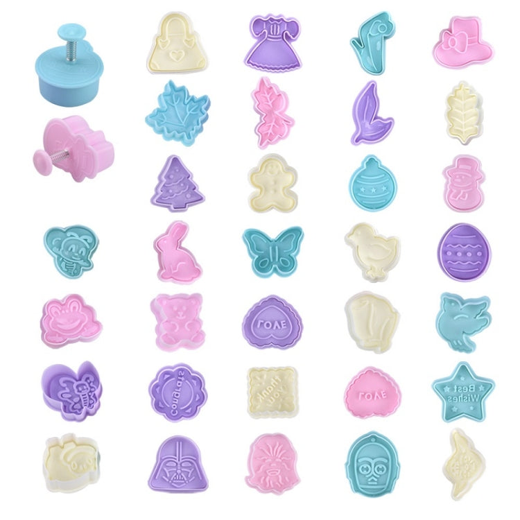 Moule 4 en 1 à embosser pour biscuits en pâte à sucre 3D, livraison aléatoire de style, moule à gâteau de type poussoir