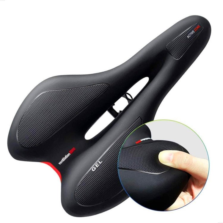 Selle de vélo en gel silicone, selle de vélo de montagne, noir rouge, noir jaune, noir bleu
