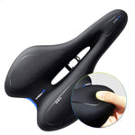 Selle de vélo en gel silicone, selle de vélo de montagne, noir rouge, noir jaune, noir bleu