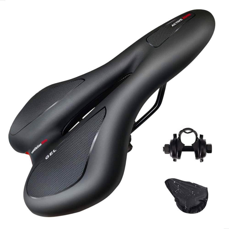 Selle de vélo en gel silicone, selle de vélo de montagne, noir rouge, noir jaune, noir bleu