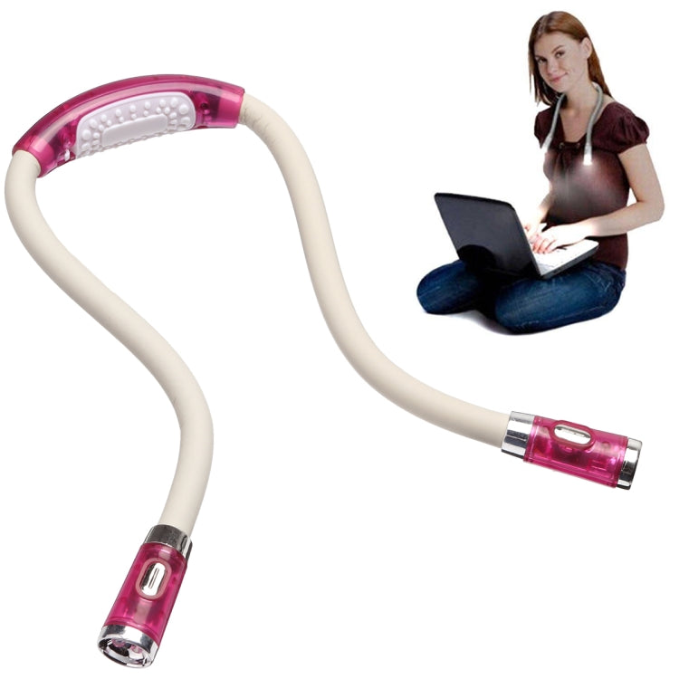 Lampe de lecture portative LED flexible en forme de U, mains libres, à porter autour du cou, noire, verte, bleue, rose