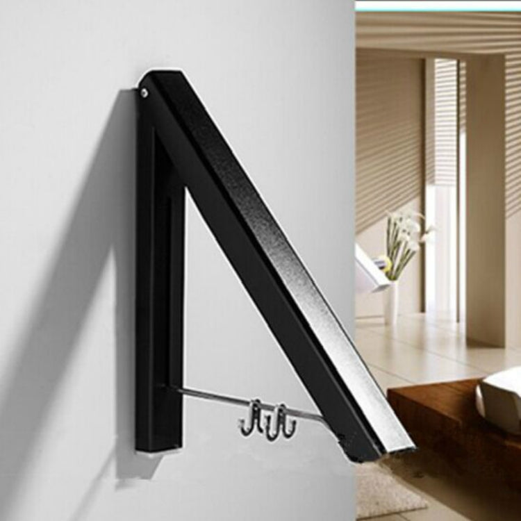 Séchoir invisible multifonction en aluminium spatial, noir, double noir + barre transversale de 80 cm