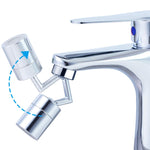 Robinet rotatif universel à 720 degrés, filtre de bec anti-éclaboussures, robinet à double fonction, deux sections.
