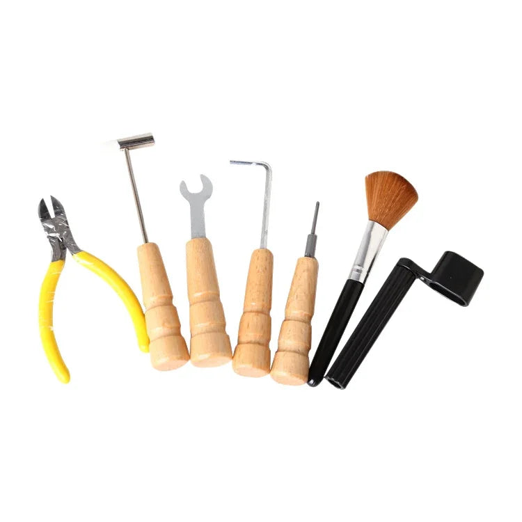 Kit de changement de cordes de guitare en 7 pièces, outil de réparation et d'entretien.