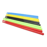 Lot de 2 baguettes de batterie en nylon, accessoires pour batterie, couleurs : jaune, bleu clair, noir, vert clair, rouge, bleu marine, vert foncé