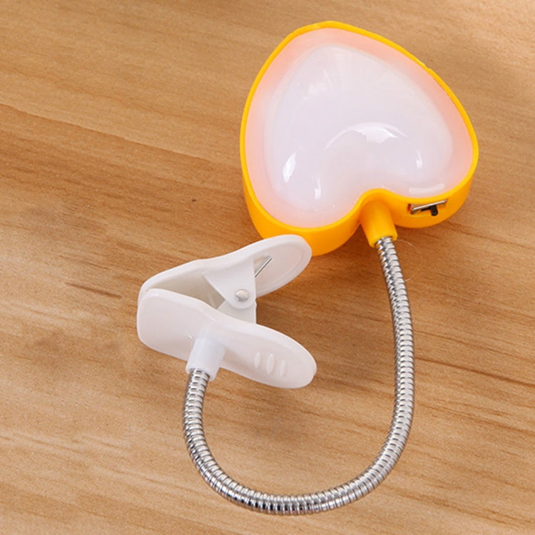 Mini Lampe de Lecture LED Clip Cœur, Lampe de Bureau pour Livre, Lumière de Clavier, Protection des Yeux, Économie d'Énergie, Veilleuses, Rose, Jaune, Bleu