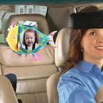 Jouet en Peluche Miroir Rétroviseur Arrière de Siège Auto Bébé, Miroir Poisson 35 x 23.5 cm, Miroir Ours Brun 35 x 23.5 cm, Miroir Pingouin 35 x 23.5 cm