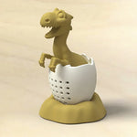 Infuseur à thé en silicone Bébé Dinosaure, Vert porte-bonheur, Jaune chandelle