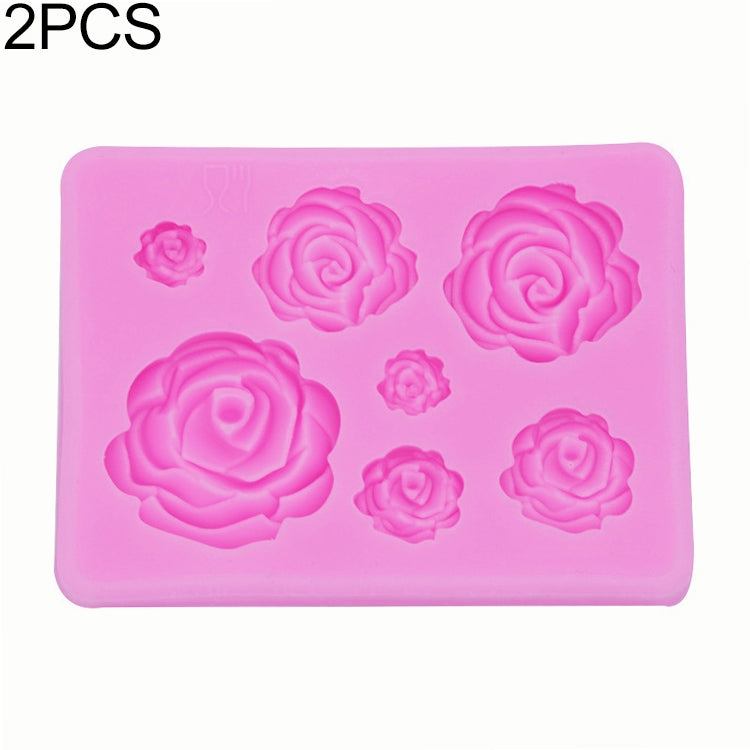 2 Moules en silicone DIY pour savon fait main, chocolat, fondant, pâtisserie, décoration de gâteaux, motif rose 3D, forme de fleur (rose), forme de fleur (gris)