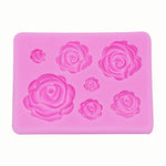 2 Moules en silicone DIY pour savon fait main, chocolat, fondant, pâtisserie, décoration de gâteaux, motif rose 3D, forme de fleur (rose), forme de fleur (gris)
