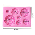 2 Moules en silicone DIY pour savon fait main, chocolat, fondant, pâtisserie, décoration de gâteaux, motif rose 3D, forme de fleur (rose), forme de fleur (gris)