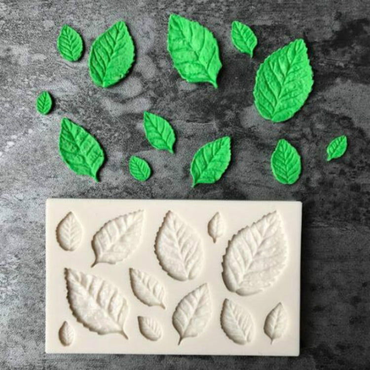 Moule en Silicone en Forme de Feuille pour Pâte à Sucre, Outils de Décoration de Gâteaux, Moule à Chocolat, 2 pièces