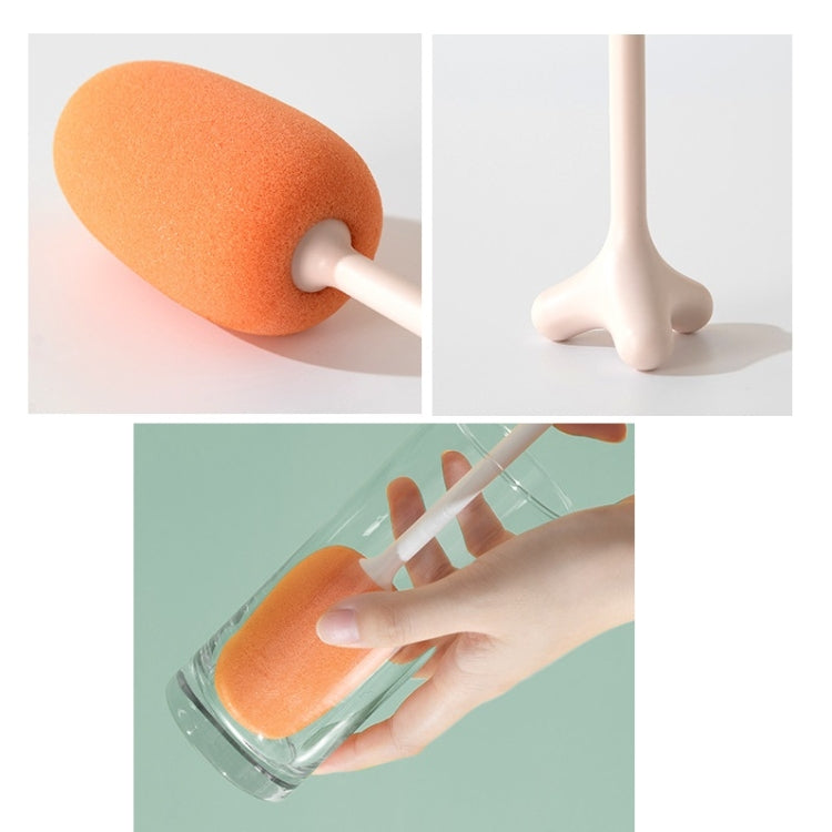 Brosse verticale à long manche pour biberons, en éponge, Longueur : 29 cm, Blanc, Bleu, Rose