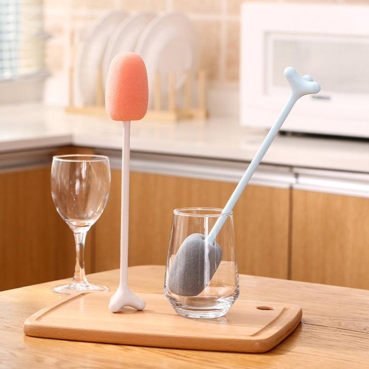 Brosse verticale à long manche pour biberons, en éponge, Longueur : 29 cm, Blanc, Bleu, Rose