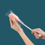 Brosse verticale à long manche pour biberons, en éponge, Longueur : 29 cm, Blanc, Bleu, Rose
