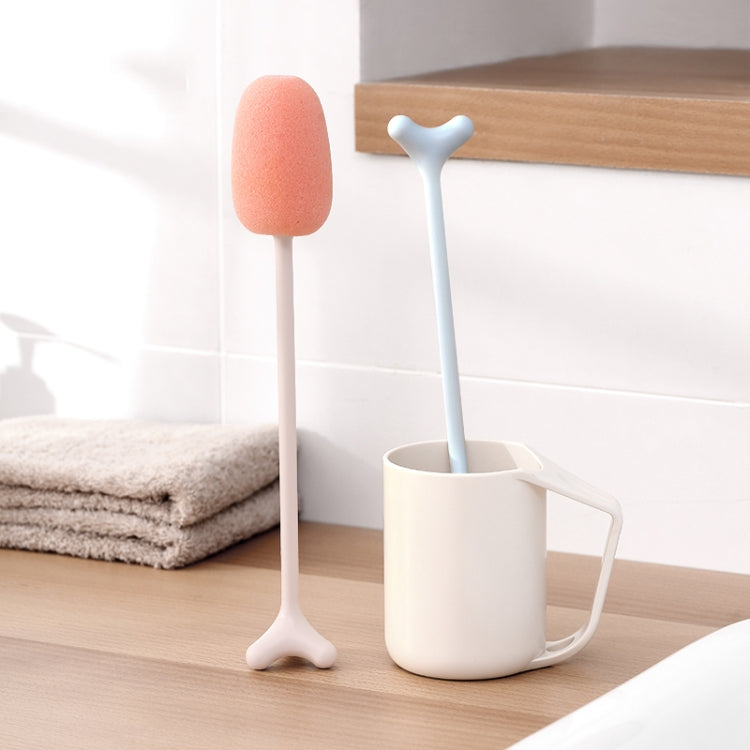 Brosse verticale à long manche pour biberons, en éponge, Longueur : 29 cm, Blanc, Bleu, Rose