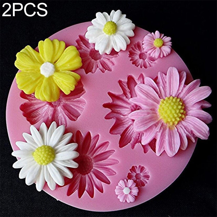2 moules en silicone 3D en forme de fleur pour fondants, pâtisseries, chocolats, glaces, outils de cuisson, forme de fleur 3D