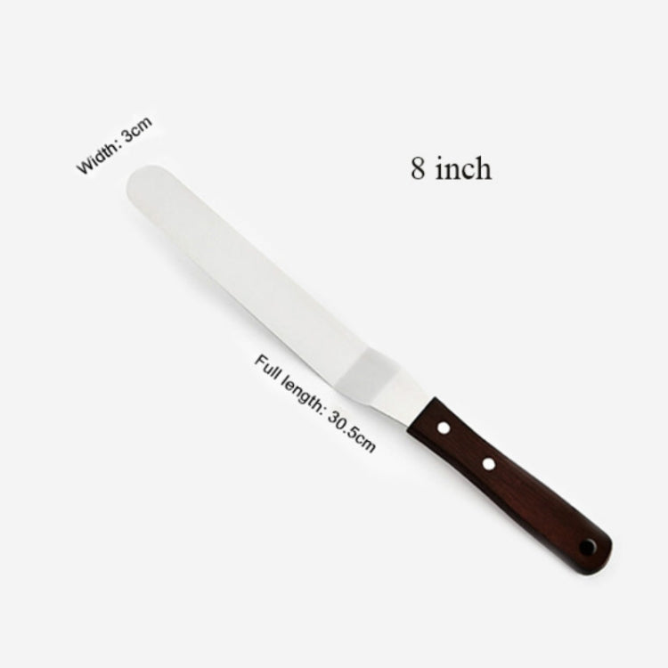 Spatule de cuisine en acier inoxydable avec manche en bois pour gâteaux