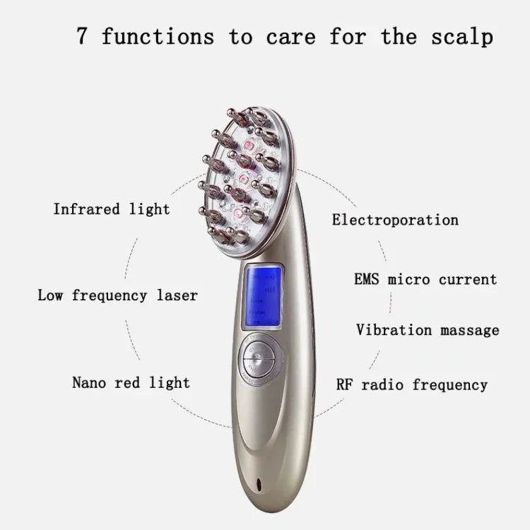 Peigne RF pour la pousse des cheveux Contrôle du sébum du cuir chevelu et Masseur anti-chute de cheveux, Manuel en anglais
