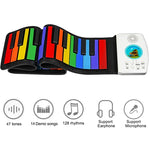 HUA008-49 Piano pliable à 49 touches, roulé à la main, pour enfants, couleur variée.