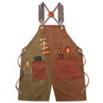 Denim Apron Barber Milk Tea Shop Waiter Overalls, Gray-yellow Shoulder Strap, Blue-white Shoulder Strap, Green-yellow Shoulder Strap, Grey-green Shoulder Strap, Grey-yellow Hook Strap, Blue-white Hook Strap, Green-yellow Hook Strap, Grey-green Hook Strap