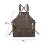 Tablier en toile Barbier Torréfaction Café Jardinage Menuiserie Vêtements de travail Homme et Femme, Modèles Adultes, Pour enfants 47cm, Pour enfants 57cm