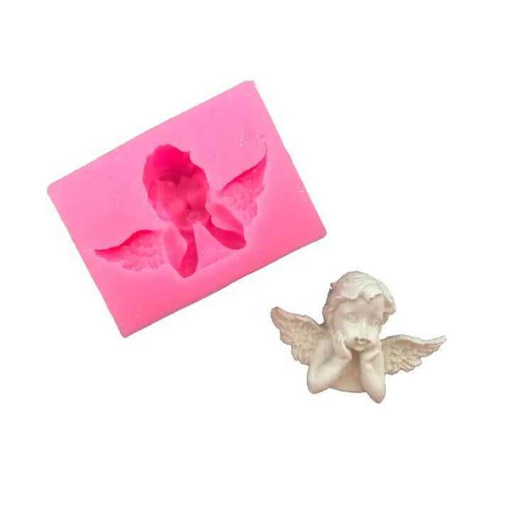 2 moules en silicone en forme d'ange pour gâteau en fondant, pour arôme, argile molle, plâtre, décoration en plastique, forme d'ange