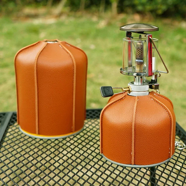 Housse en cuir pour réservoir de gaz plat de camping extérieur Lampe à vapeur de camping Housse de protection en PU pour réservoir de carburant, Pour réservoir de gaz 230g, Pour réservoir de gaz 450g