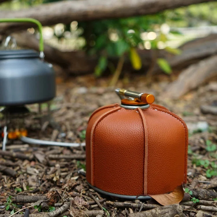 Housse en cuir pour réservoir de gaz plat de camping extérieur Lampe à vapeur de camping Housse de protection en PU pour réservoir de carburant, Pour réservoir de gaz 230g, Pour réservoir de gaz 450g