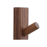 Accroche-porte mural sans perforation en bois massif, crochet pour vêtements en hêtre, noyer noir