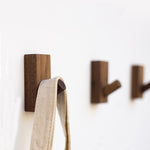 Accroche-porte mural sans perforation en bois massif, crochet pour vêtements en hêtre, noyer noir