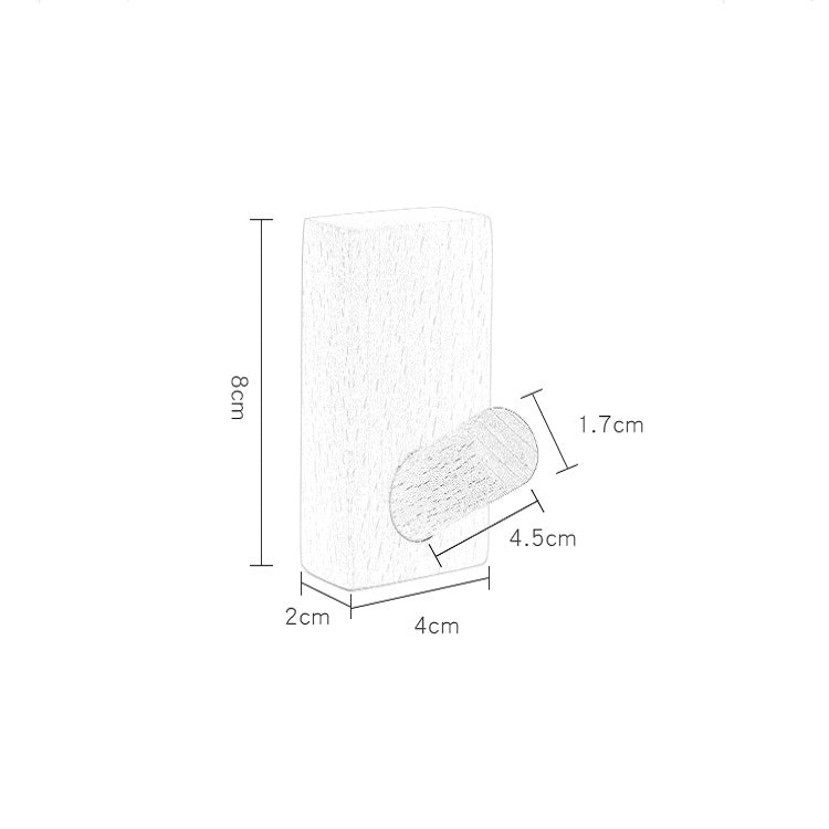 Accroche-porte mural sans perforation en bois massif, crochet pour vêtements en hêtre, noyer noir