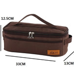 CLS Outdoor Camping Cookware Storage Bag BBQ Tableware Storage Bag Travel Portable Toiletry Bag, Brown, Stripes, Colour