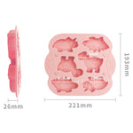 Moule à gâteau en silicone 6 grilles motif dinosaure, moule à complément alimentaire pour bébé, outils de cuisson, rose, vert clair