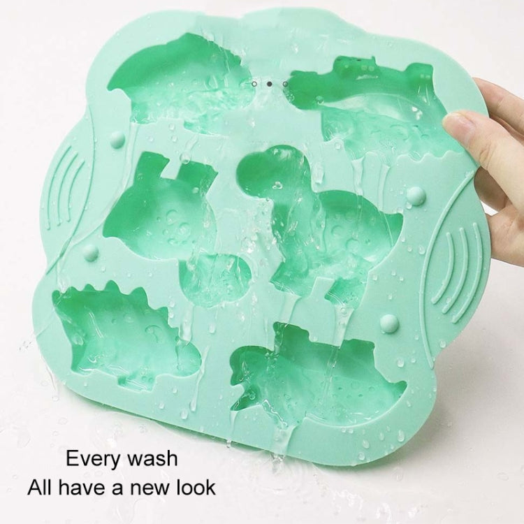 Moule à gâteau en silicone 6 grilles motif dinosaure, moule à complément alimentaire pour bébé, outils de cuisson, rose, vert clair